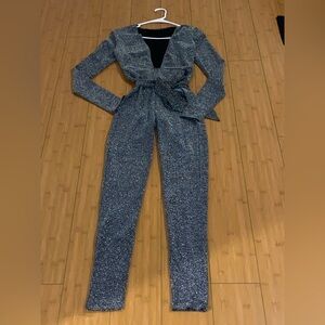 Silver lurex jumpsuit